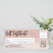 Roos goud glitter roze cadeau logo (Staand voorkant)