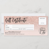 Roos goud glitter roze cadeau logo (Voorkant)