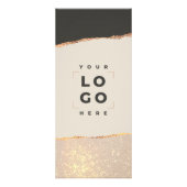 Roos goud glitter roze en zwarte prijslijst giraal reclamekaart (Voorkant)