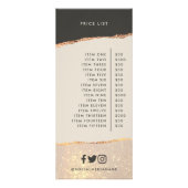 Roos goud glitter roze en zwarte prijslijst giraal reclamekaart (Achterkant)