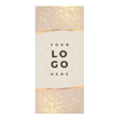 Roos goud glitter roze girale prijslijst reclamekaart (Voorkant)