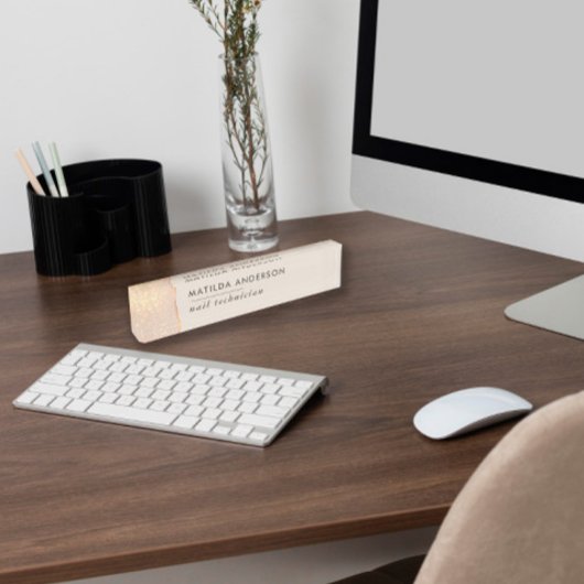 Roos Goud Glitter Roze Girly Elegant Modern Chic Naambordje