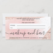 Roos goud glitter roze logo gift certificaat (Achterkant)