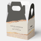 Roos goud glitter roze moderne elegante begroting bedankdoosjes (Geopend)