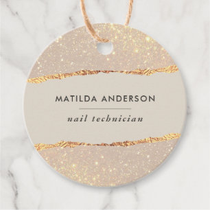 Roos goud glitter roze moderne elegante begroting bedankjes labels