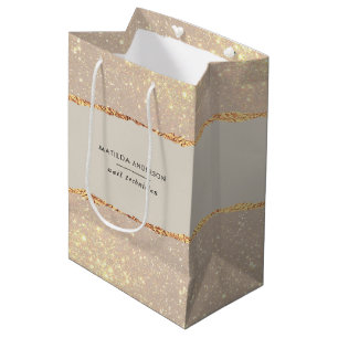 Roos goud glitter roze moderne elegante begroting medium cadeauzakje
