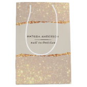 Roos goud glitter roze moderne elegante begroting medium cadeauzakje (Voorkant)