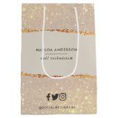 Roos goud glitter roze moderne elegante begroting medium cadeauzakje (Achterkant)