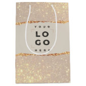 Roos goud glitter roze moderne elegante begroting medium cadeauzakje (Voorkant)