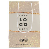 Roos goud glitter roze moderne elegante begroting medium cadeauzakje (Achterkant)