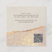 Roos goud glitter roze moderne QR-code Vierkante Visitekaartje (Achterkant)