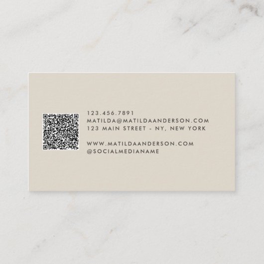 Roos goud glitter roze moderne QR-code Visitekaartje (Achterkant)