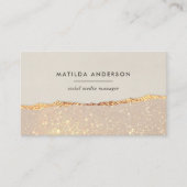 Roos goud glitter roze moderne QR-code Visitekaartje (Voorkant)