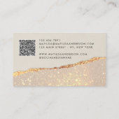 Roos goud glitter roze moderne QR-code Visitekaartje (Achterkant)