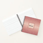 Roos goud glitter roze monogram notitieboek (Binnen)