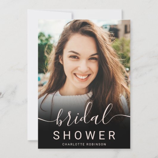 Roos goud glitter roze ombre 5 foto vrijgezellenfe kaart (Voorkant)