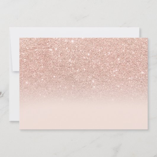 Roos goud glitter roze ombre eerste communiqué fot kaart (Achterkant)