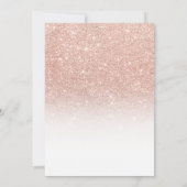 Roos goud glitter roze ombre witte bevestiging kaart (Achterkant)