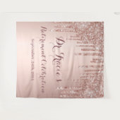 Roos Goud Glitter Roze Pensioenfeest Wandkleed (Voorkant (horizontaal))