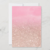 Roos Goud Glitter Roze waterverf Bachelorette Kaart (Achterkant)