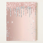 Roos goud glitter roze zilver monogram 2023 planner (Achterkant)