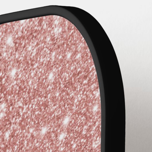 Roos goud glitter script monogram naam pickleball paddle (Links Detail)