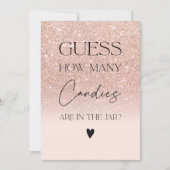 Roos goud glitter snoepjes game vrijgezellenfeest kaart (Voorkant)