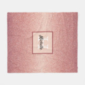Roos goud glitter sparkle glazuur roze monogram fleece deken (Voorkant (Horizontaal))