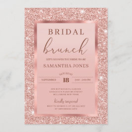Roos goud glitter sparkles glamour bridal brunch kaart