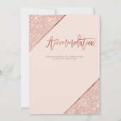 Roos goud glitter typografie zwart-wit kaart (Achterkant)