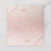 Roos goud glitter typografie zwart-wit plaatskaartje (Buitenkant ongevouwen)