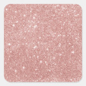 Roos goud Glitter Vierkante Sticker (Voorkant)