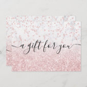 roos goud glitter white marble gift certificate (Voorkant / Achterkant)