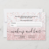 roos goud glitter white marble gift certificate (Achterkant)