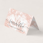 roos goud glitter wit marmer oognazorg visitekaartje (Voorkant)