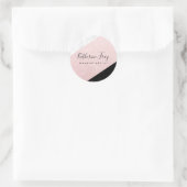 Roos goud glitter witte marmer make-up ronde sticker (Tas)