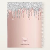 Roos goud glitter zilverroze monogram 2022 planner (Achterkant)