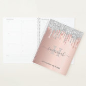 Roos goud glitter zilverroze monogram 2022 planner (Display)