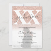 Roos goud glitter zwart roze afstuderen foto kaart (Voorkant)