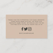 Roos goud glitter zwart roze modern bedankt roze visitekaartje (Achterkant)