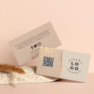 Roos goud glitter zwart roze modern bedankt roze visitekaartje
