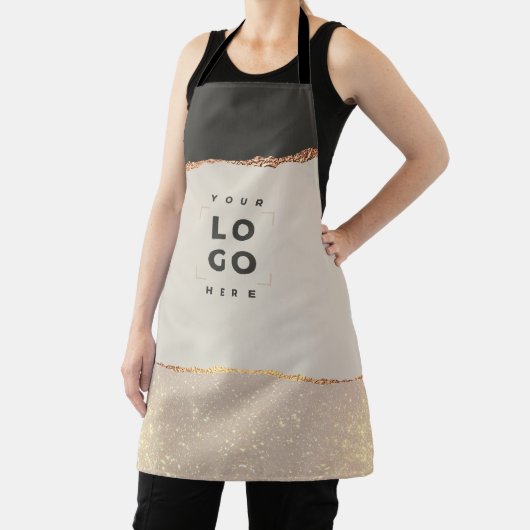 Roos goud glitter zwart roze, modern elegant uniek schort (Insitu)