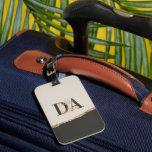 Roos goud glitter zwart roze modern monogram bagagelabel<br><div class="desc">Roos goud glitter zwarte roze,  roos gouden zwarte moderne monogram naam</div>