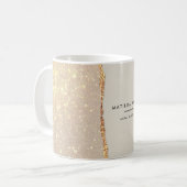 Roos goud glitter zwart roze moderne onderneming koffiemok (Voorkant links)