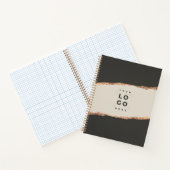 Roos goud glitter zwarte moderne elegante budgetta notitieboek (Binnen)