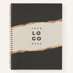 Roos goud glitter zwarte moderne elegante budgetta notitieboek