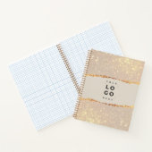 Roos goud glitter zwarte moderne elegante budgetta notitieboek (Binnen)