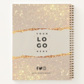 Roos goud glitter zwarte moderne elegante budgetta notitieboek (Achterkant)