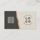 Roos goud glitter zwarte roze moderne dank visitekaartje (Voorkant)