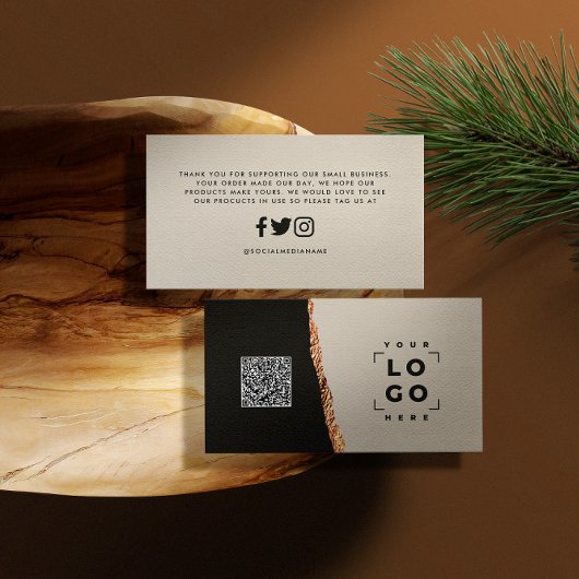 Roos goud glitter zwarte roze moderne dank visitekaartje